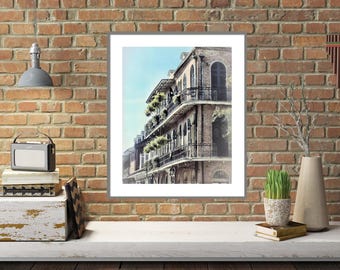 Fleur De Lis French Quarter Print, Black & White New Orleans Wall