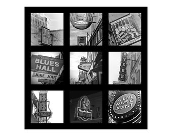 Memphis Photography, Beale Street Wall Art, Memphis Gallery Wall, Vintage, Black and White, Square, Memphis Wall Art