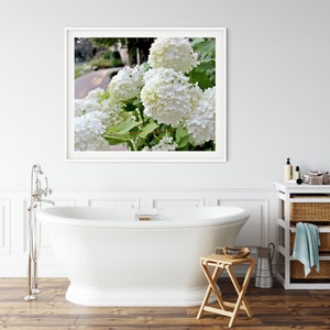 Hortensie Wandkunst, Hortensie Kunst, Hortensie Druck, weiße Hortensie Kunst