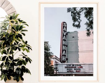 Savannah Theater Art Print, Bull Street Wall Decor, Savannah Georgia