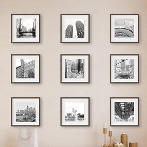 Chicago Photography Gallery Wall Art: Set of 9 Prints