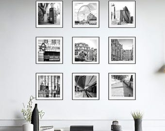 London Wall Art: Set of 9 Fine Art Photos