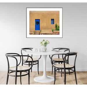 New Mexico Photography, Adobe Blue Door Photograph, Southwest Photo, Santa Fe Photography