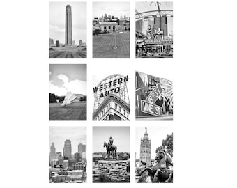 Kansas City Photography, Kansas City Gallery Wall, Kansas City Wall Art, Set of 9 Prints