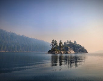 Lake Tahoe Print, Lake Tahoe Wall Art, Emerald Island