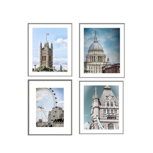 London Print, London Photography, London Travel Art, Set of Four Prints