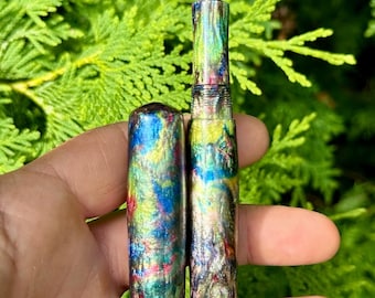13mm Bumpy Chameleon design. Londonpenco Dye Job  material. #6 Bock nib