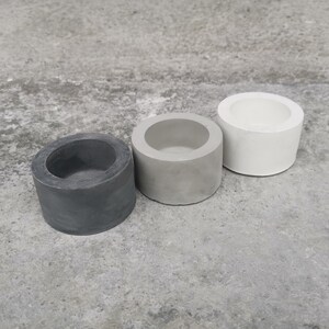 Set of "Olivia" Natural Concrete Candle Holders, Tealight Holder, Round Candle Holder, Home Decor, Natural Finish, Housewarming Gift