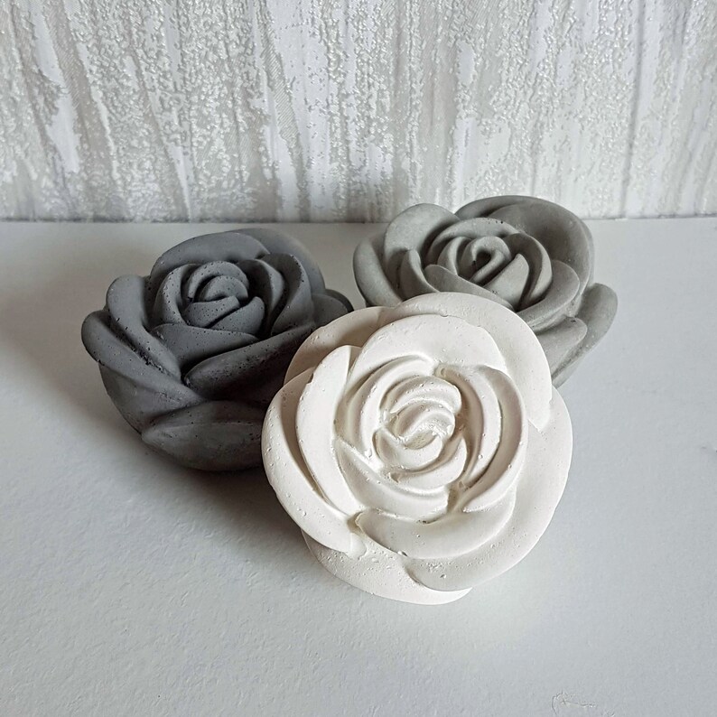 Set of Natural Concrete Roses Home Decor Handmade Gift Etsy UK