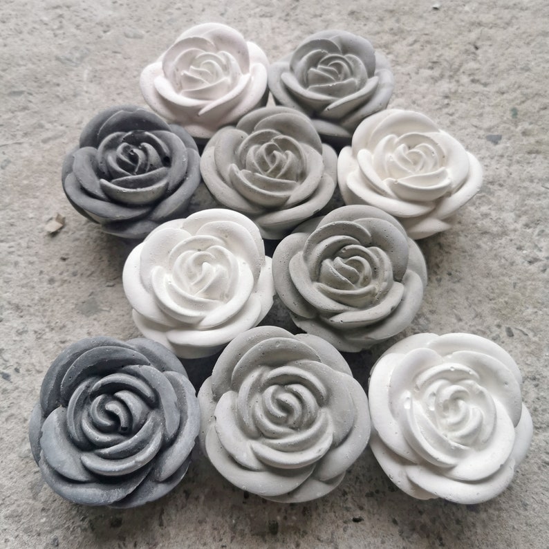 Set of Natural Concrete Roses Home Decor Handmade Gift - Etsy