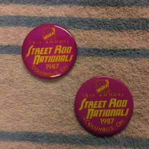 1987 NSRA Street Rod Nationals Event Buttons
