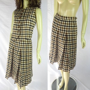 Vintage 1970s Plaid Wool Vest and Skirt Set - Sportswear Couture