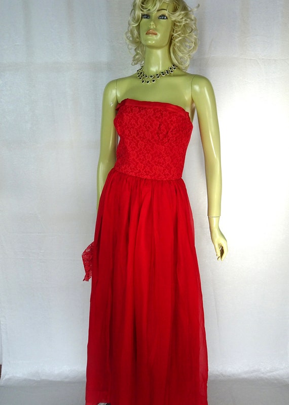 Vintage 1950s * Coral Red Dress with Matching Lac… - image 10