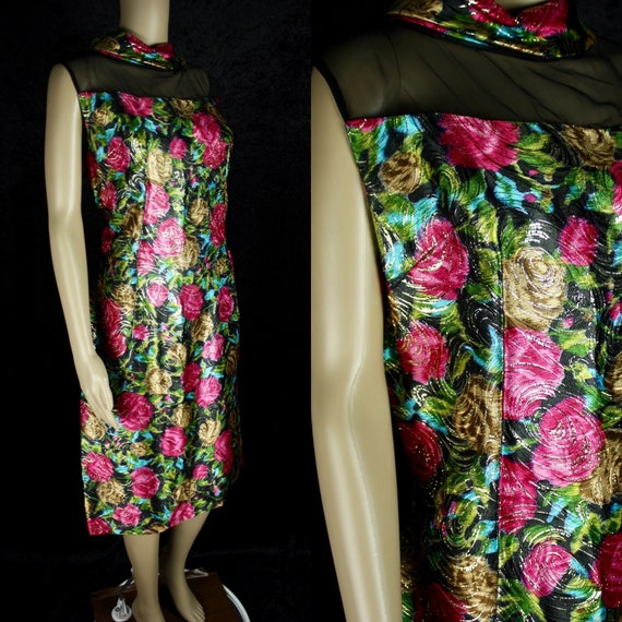 Vintage 60s * Colorful Abstract Floral Dress* Meta
