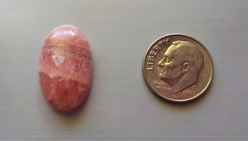 RHODOCHROSITE Oval Dark Pink CABACHON #2 from ARGENTINA