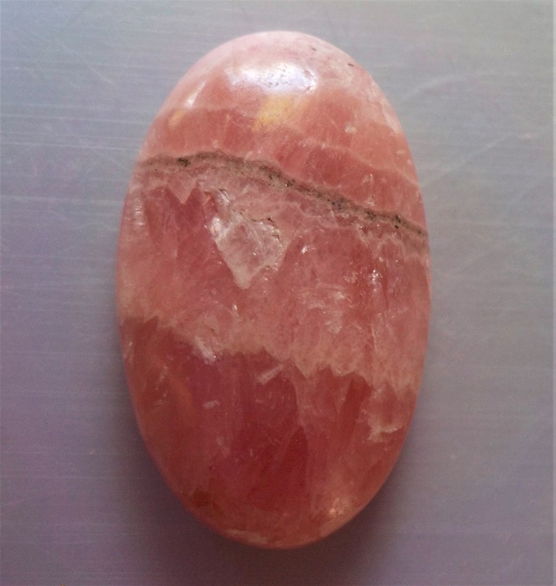 RHODOCHROSITE Oval Dark Pink CABACHON #2 from ARGENTINA