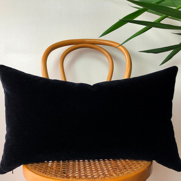 Black Lumbar Pillow Etsy