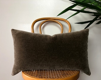 MINK BROWN Double Sided Mohair Velvet Pillow - 12x20, 14x24 Lumbar
