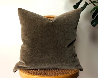 MINK BROWN Double Sided Mohair Velvet Pillow - 18x18, 20x20, 22x22, 24x24 Square