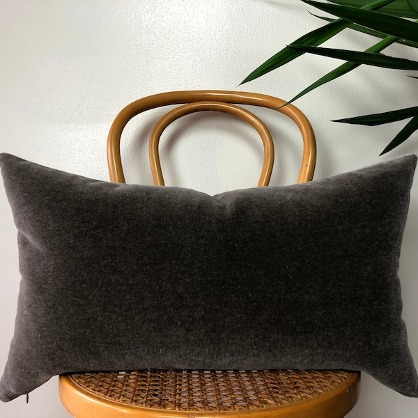 Grey Lumbar Pillow Etsy