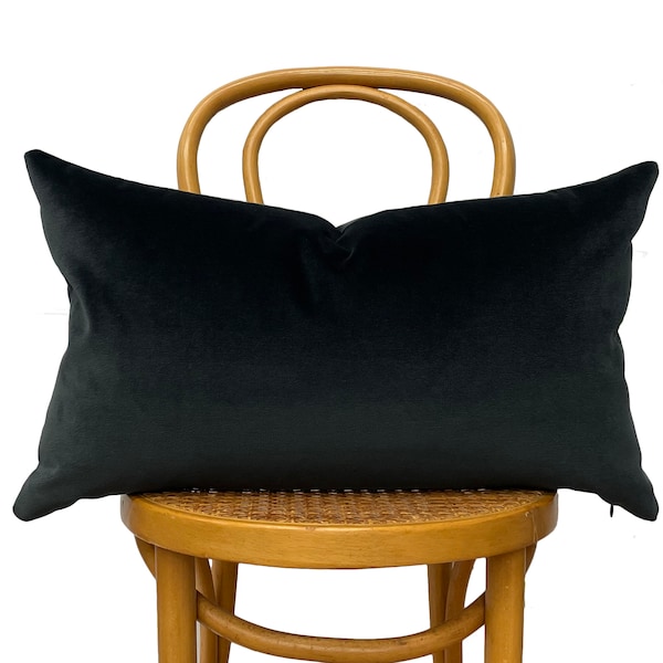 Black Lumbar Pillow Etsy