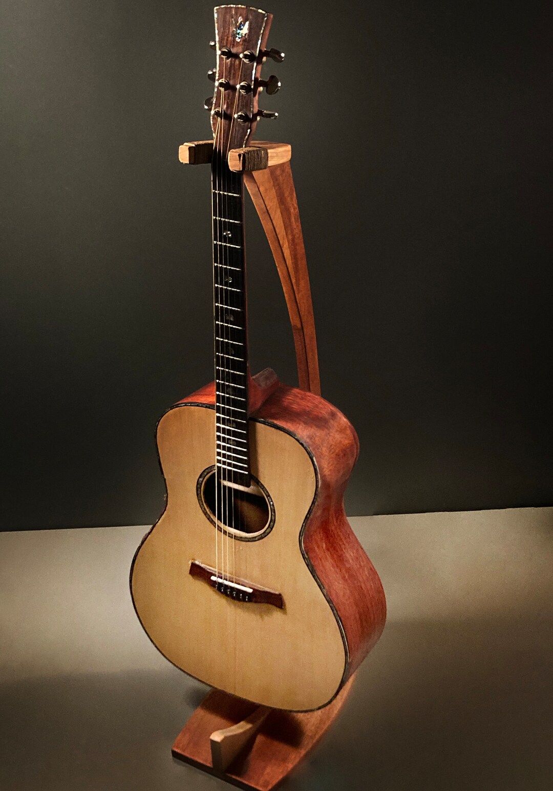 Solid hardwood guitar stand (Model A-1) Hard wood and hand crafting turn this stand into an artwork