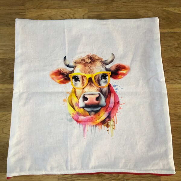 Housse de coussin vache