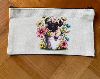 Trousse en toile bouledogue