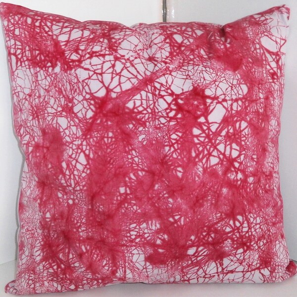 Rote 16 x 16 Kissenbezug, rot auf grau Kissenbezug, rote Batik Crackle Kissen, Weihnachten werfen Kissen, abstrakte werfen Kissen