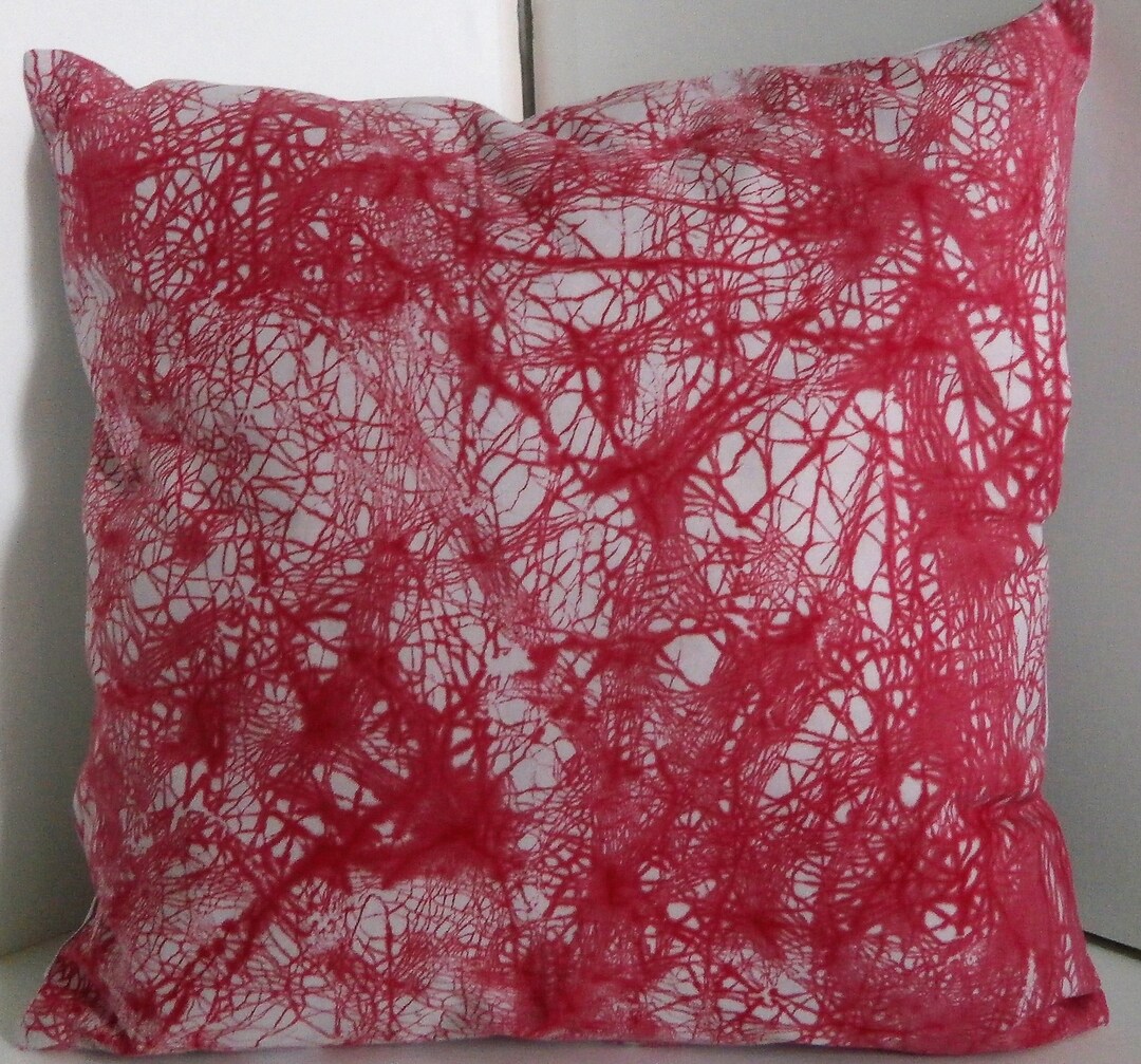 Abstract Throw Pillow Red 16 X 16 Pillow Cover Red on Gray Etsy