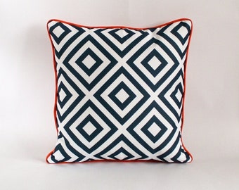Navy orange pillow | Etsy Navy orange pillow | Etsy