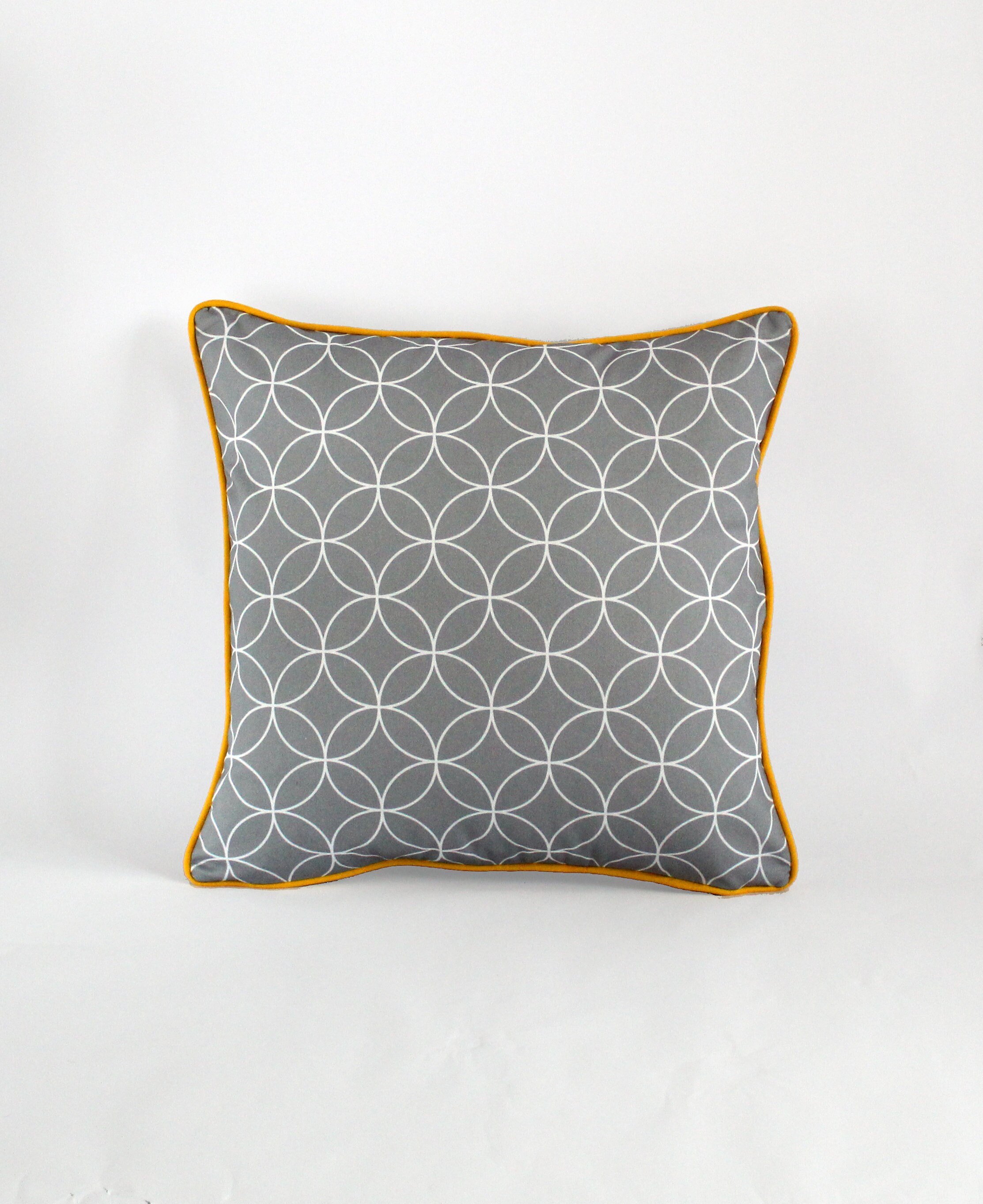 Grey and Yellow Geometric Cushion 45cm X 45cm Cotton Etsy