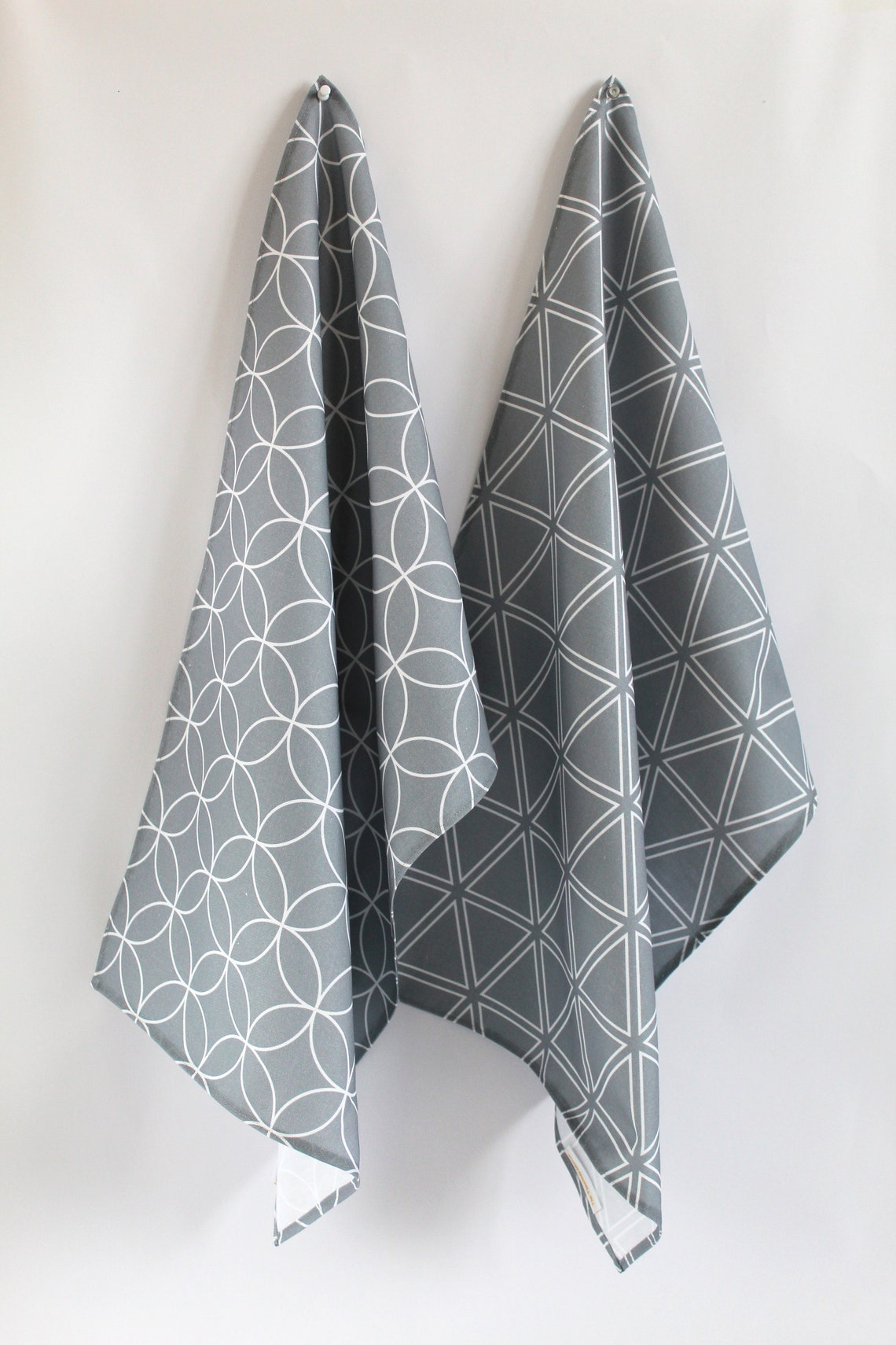 Kitchen Tea Towel - Geometric Neutral Pattern