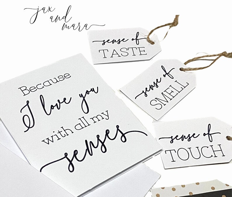 I Love You with all my Senses Gift Tags and Card with Envelope Etsy