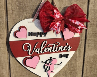 Valentine's Day Door Hanger, Heart Door Hanger, Valentine's Day Decor, Valentine's Day Sign, Wooden Door Hanger, Love Sign, Heart Sign