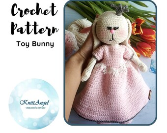 CROCHET PATTERN BUNNY / Amigurumi Tutorial - Toy Bunny Princess - Bunny girl (English) -Easter pattern