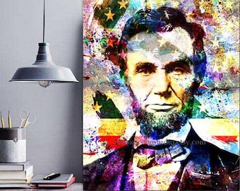 Abe Lincoln Painting Etsy