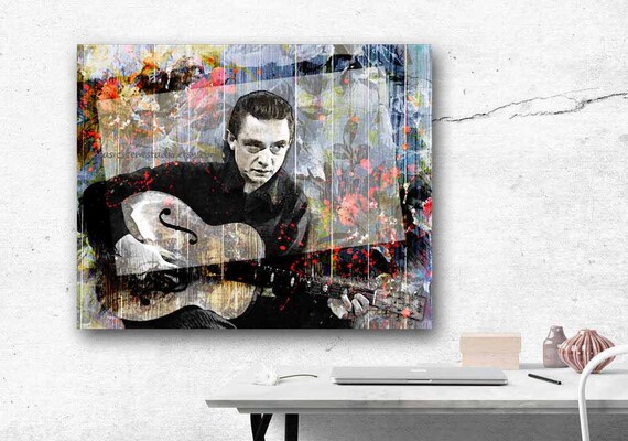 Johnny Cash Country Music Art Johnny Cash Wall Art Johnny Etsy