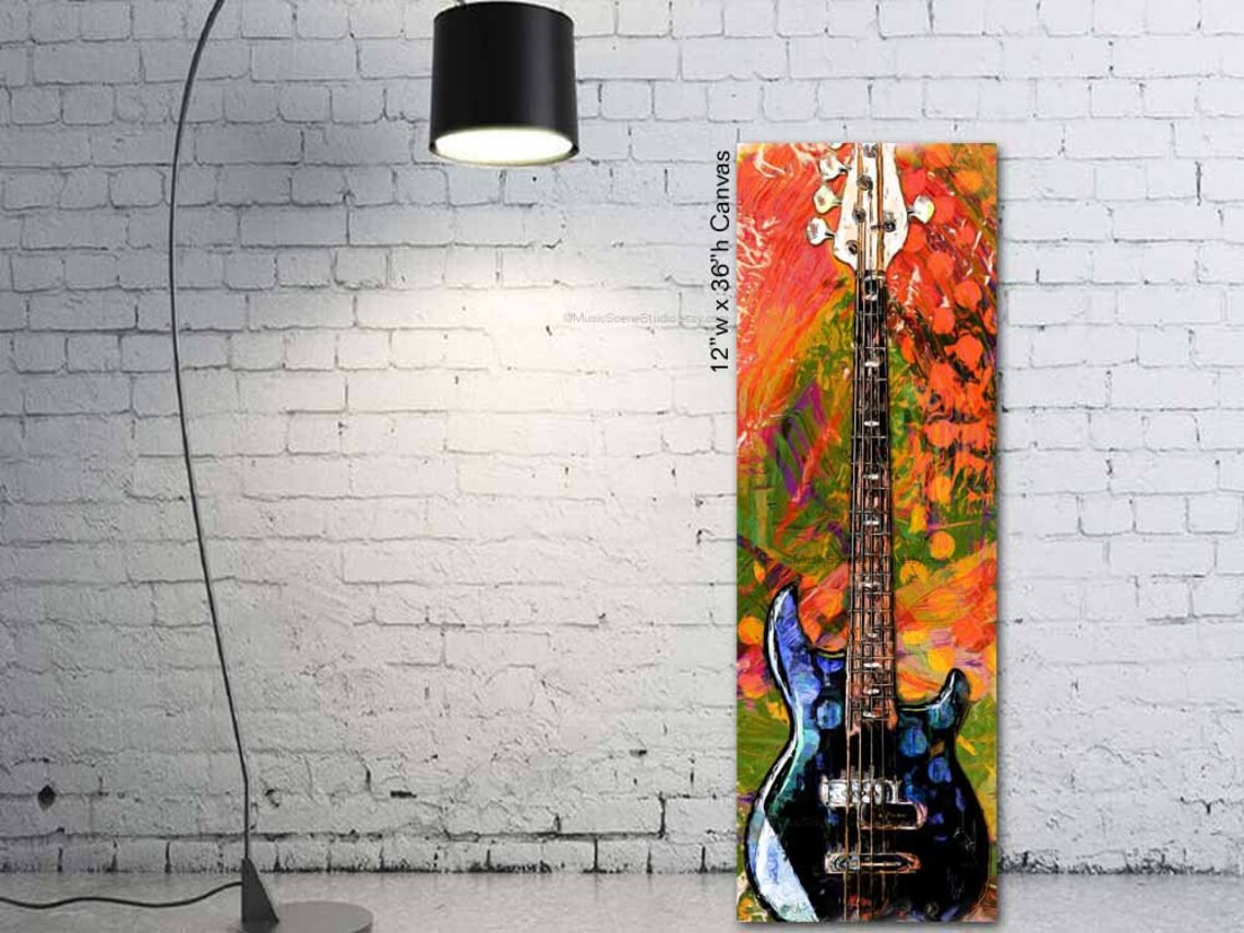 Bass Guitar Bass Player Guitart Art Music Room Wall Studio | Etsy