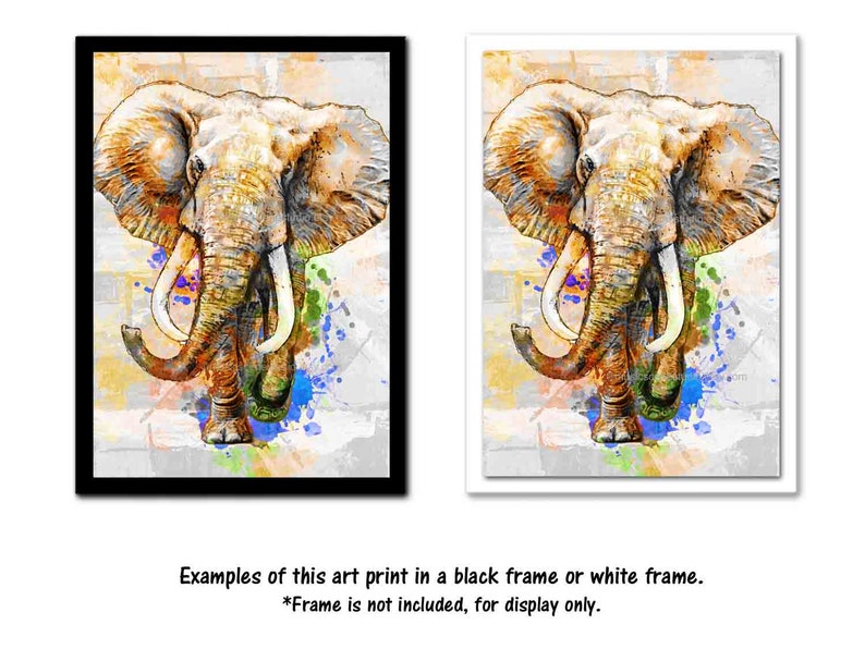 Elephant Art Prints Trunk Up Lucky Art Prints Elephants Etsy