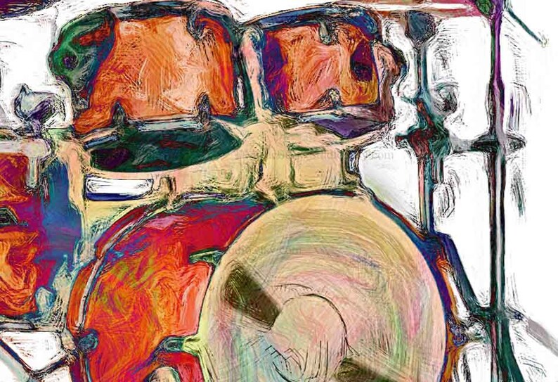 Drum Abstract Art Drums Canvas Print Drums Drummer Gift Etsy