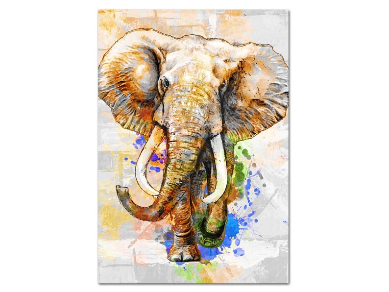 Elephant Art Prints Trunk Up Lucky Art Prints Elephants Etsy