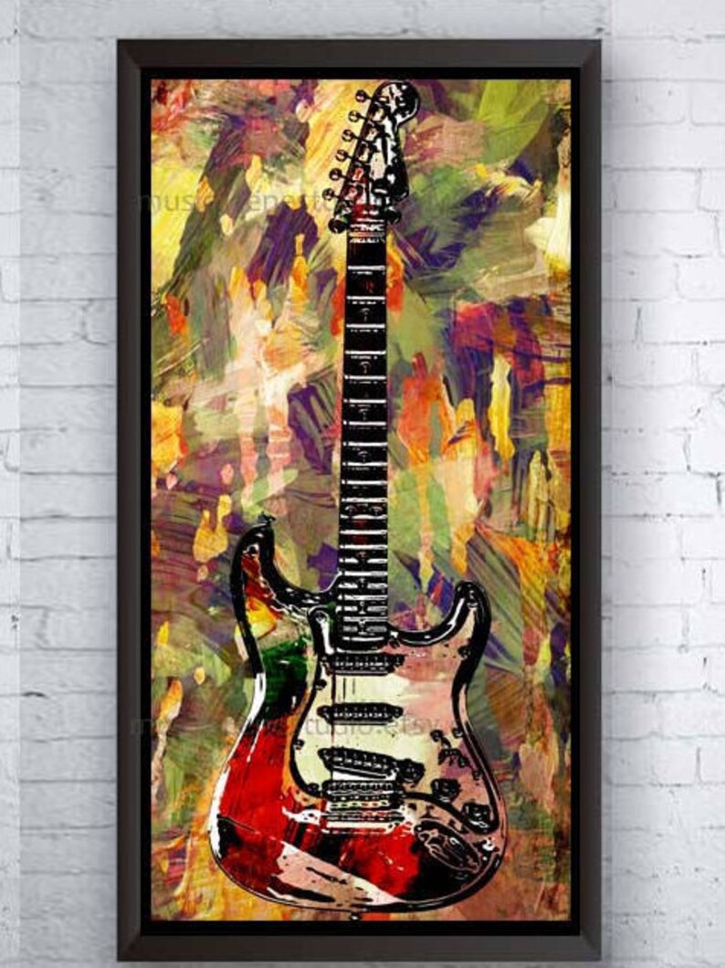 Guitar Canvas Large Wall Canvas Art Modern Canvas Large Etsy