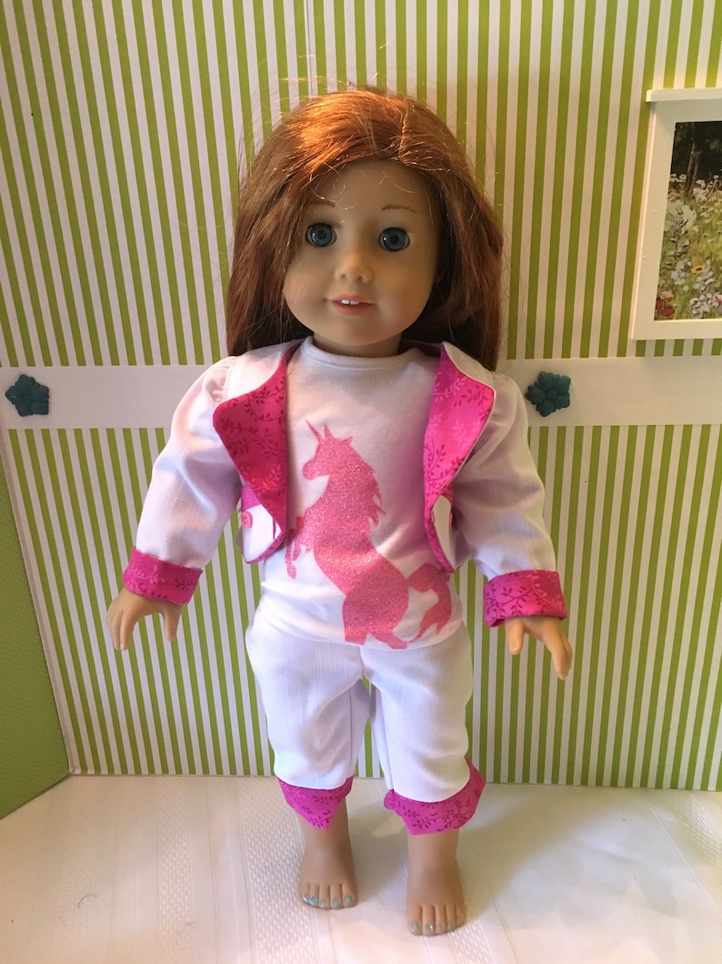 American Girl 18 Doll Summer White Linen Jacket and Pants Set