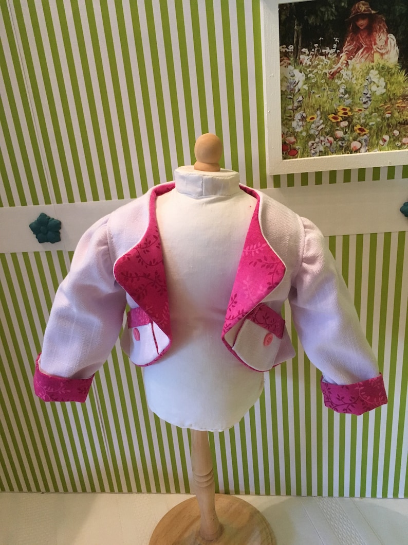 American Girl 18 Doll Summer White Linen Jacket and Pants Set