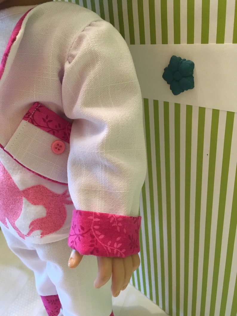 American Girl 18 Doll Summer White Linen Jacket and Pants Set