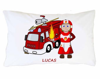 Fireman pillowcase | Etsy Fire Truck Pillowcase Gift For Boy Kid