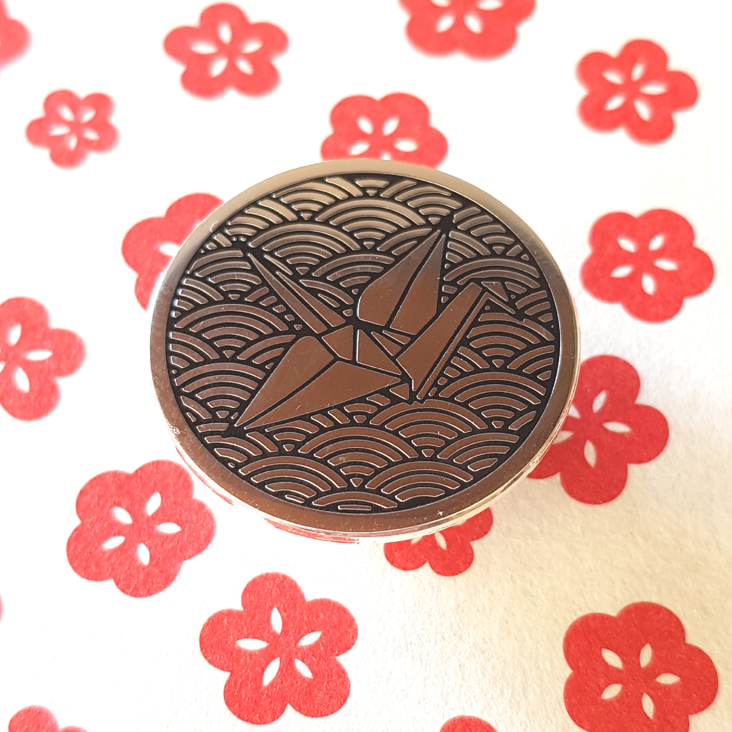 Origami Crane Hard Enamel Pin Lapel Pin Etsy Australia