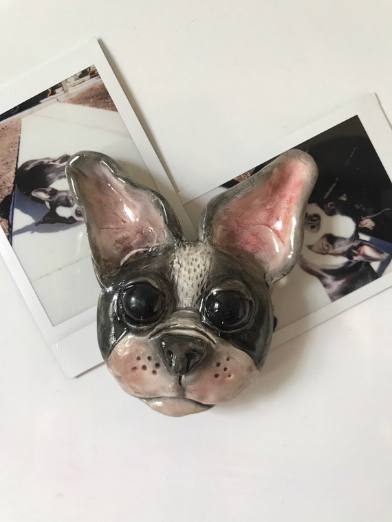 Cute Bulldog Puppy Head 3-D Sculpted Magnet