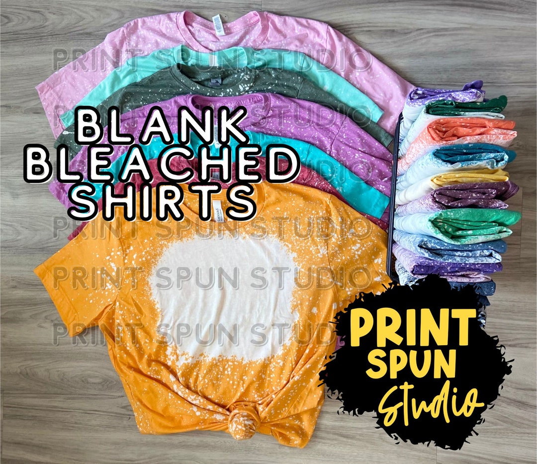 Bleached Blank Shirt for Sublimation Ready to Press Shirts Bleached